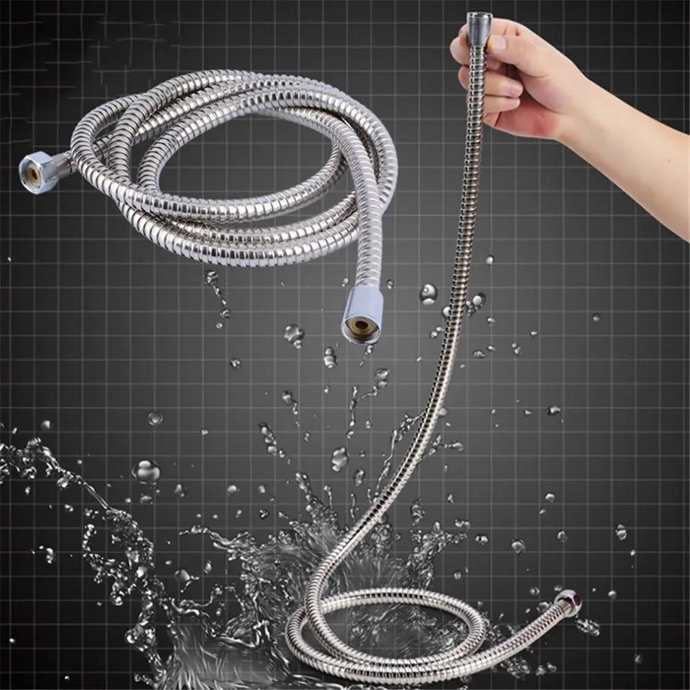 1.5m Durable Chrome Plated Bathroom Supplies Shower Tube Flexible Plumbing Hoses Water Pipe