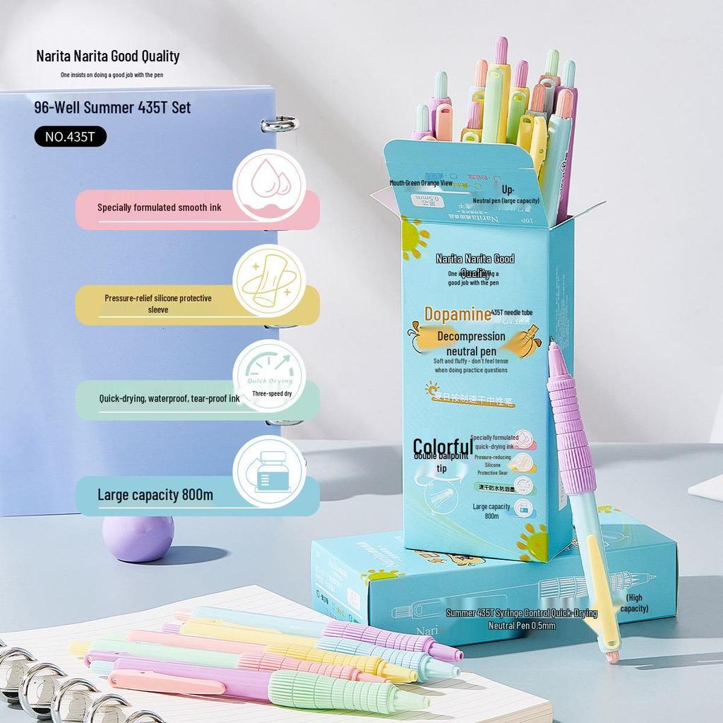 Narita Good Quality Quick-Drying 0.5mm Macaron Color Press-Button Pen - ST Tip
