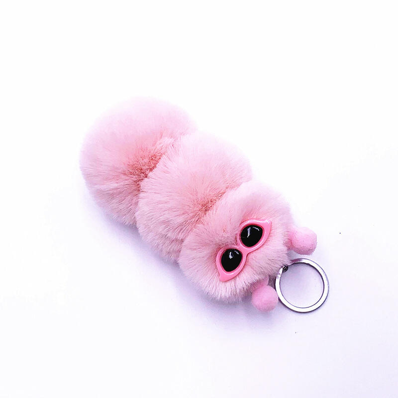 Hip Pom Pom Soft Long Fur Doll Sunglasses Keychain