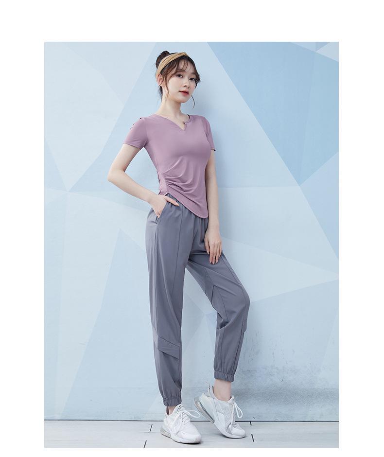 Women's Quick-Dry Summer Sports Set: Short Sleeve Running T-Shirt & High-End Yoga Outfit