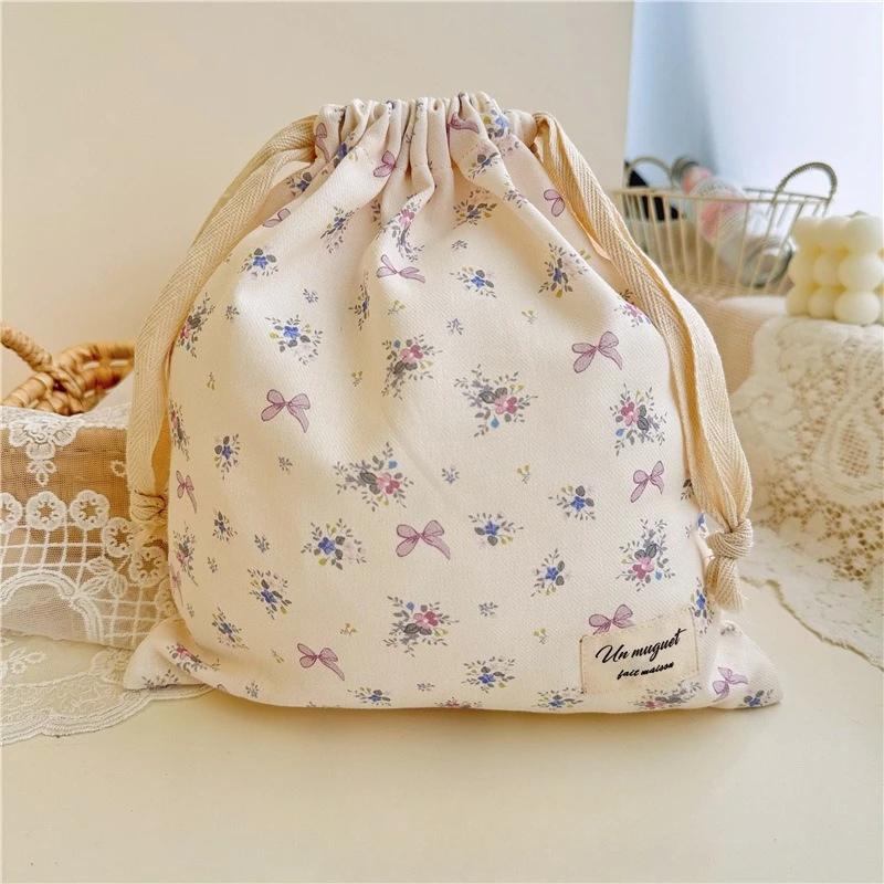 2025 New Embroidery Bow Drawstring Bag, Multi-purpose Storage Box, Portable Travel and Home Dust Bag, Mom and Diaper Bag YUZI