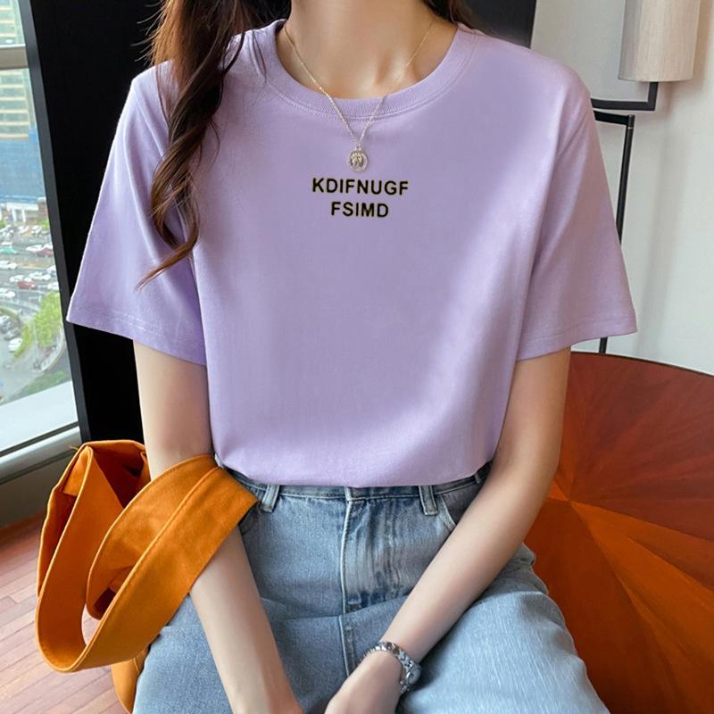 VEZFAA Damenmode Casual Sommer Frühling Kurzarm O-Ausschnitt Blusen & Hemden