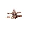 Fashion Inlaid Diamond Water Droplet High-end Ring Two-piece Set Single Diamonds Design Ring Unique Party Fine Jewelry Gift