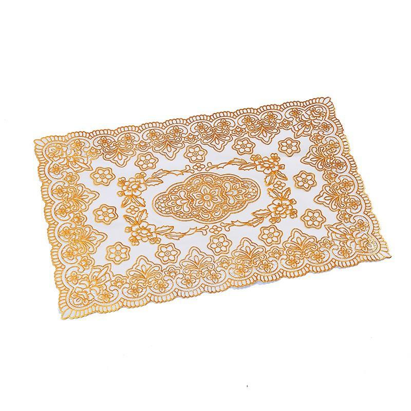 European-style household bronzing hollow placemat hotel high-end light luxury western dining mat floral thermal insulation mat