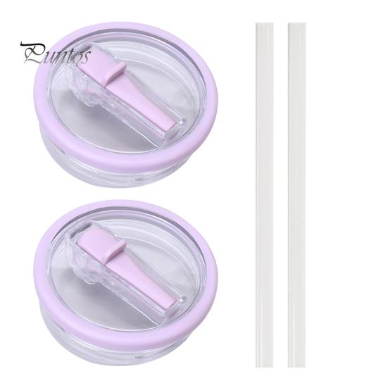 2Pcs 40 Oz Tumbler Flip Straw Lid Replacement Leak-Proof Spill Resistant Lids BPA-Free Reusable Cover for Cup