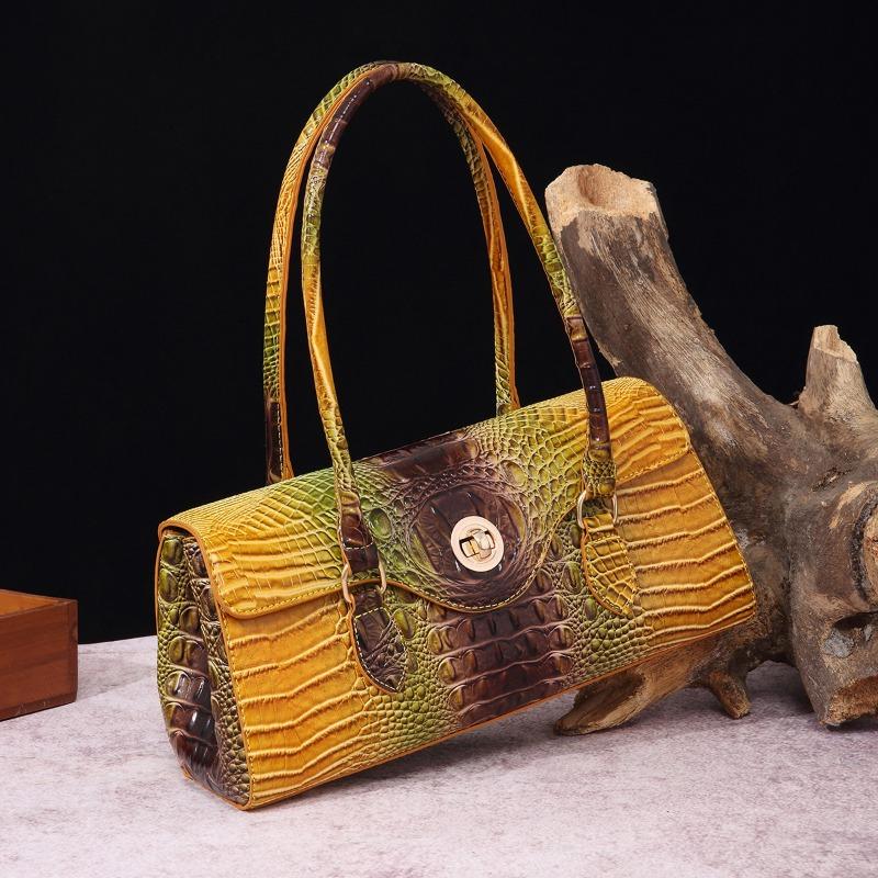 Handbag Shoulder Bag Vintage Tote Bag Underarm Bag Baguette Bag Alligator Print Bag for Women