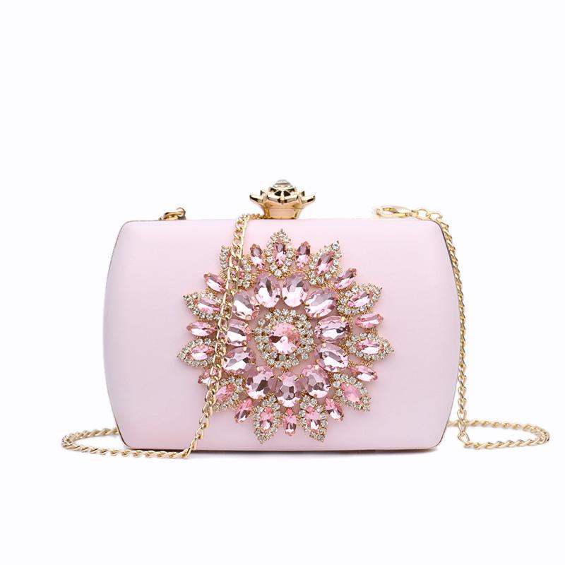 

Women s bag new night show diamond-encrusted dinner bag sweet lady shoulder messenger chain box bag tide