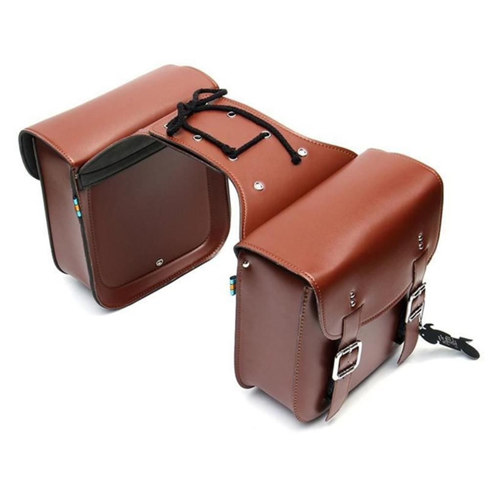 Retro Fashion Motorcycle Saddlebag PU Leather Saddle Bags Pouch Storage Case Side Luggage Tool Bags Universal Motor Accessories