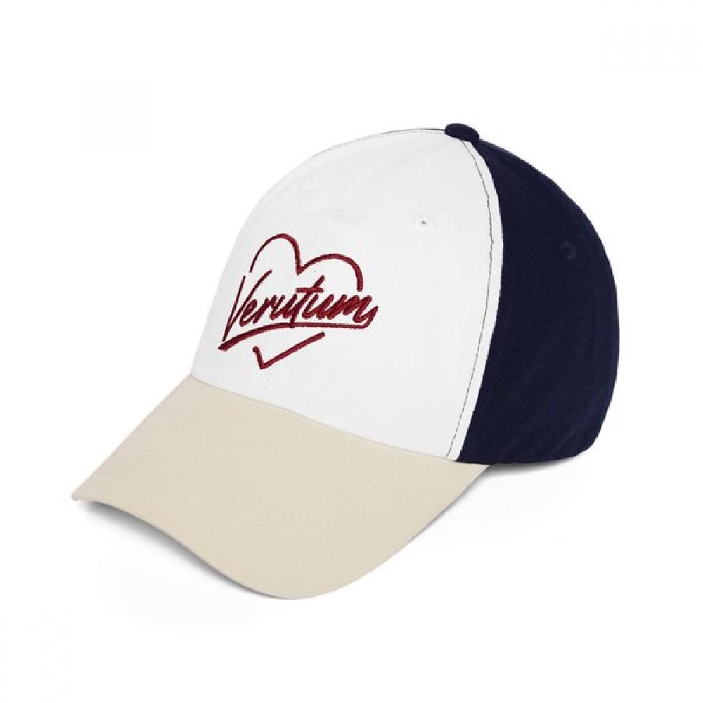 Verutum Heart Logo Color Block Bio Washing Cap Cream Red Hw Bc220b Single option
