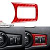 Red Carbon Fiber Dashboard Headlight Switch Button Trim For Jeep Cherokee 14-18