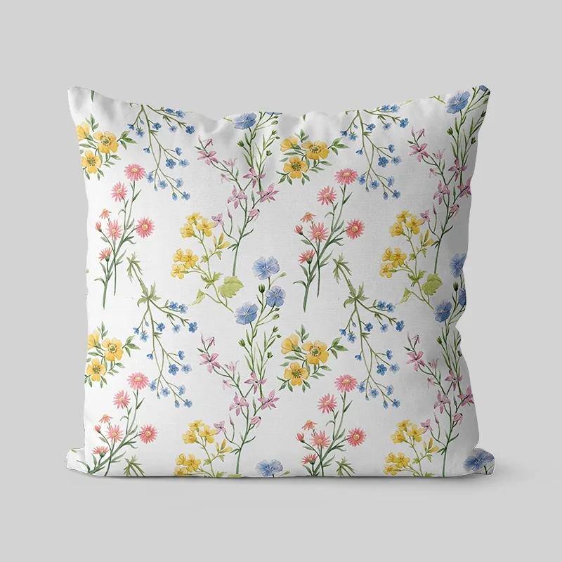 Retro Flower And Bird Pillowcase Dormitory Decoration Office Living Room Sofa Home Pillowcase One Side