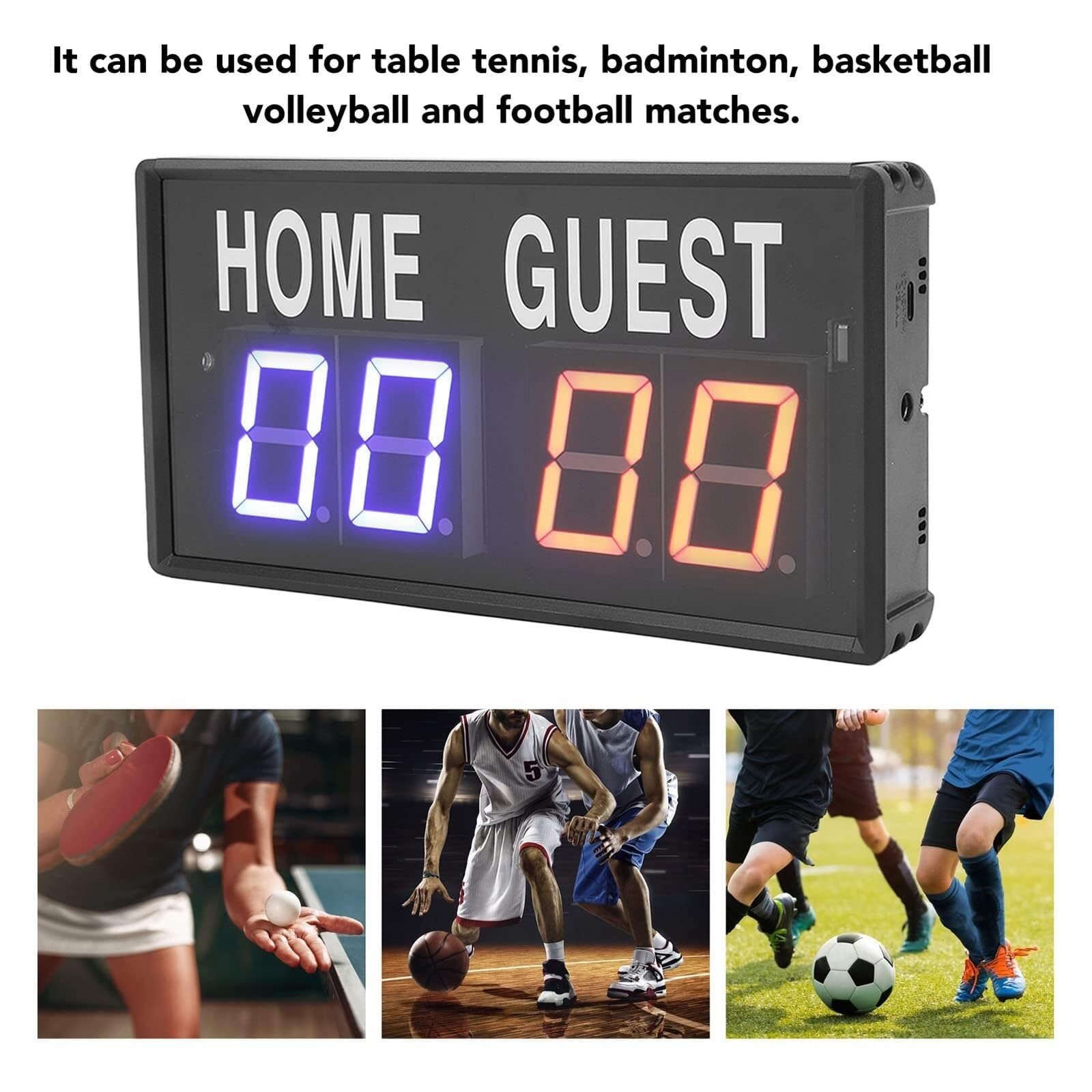 

Electronic Scoreboard Aluminum Alloy LED Display Sports Score Keeper with Remote Control Type A