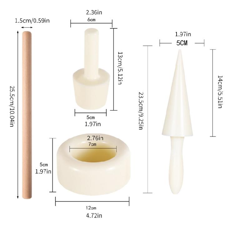 Quick Homemades Dessert Mold For Ice Cream Cone And Waffles Easy Shaping Tool With Wooden Plastic Designs