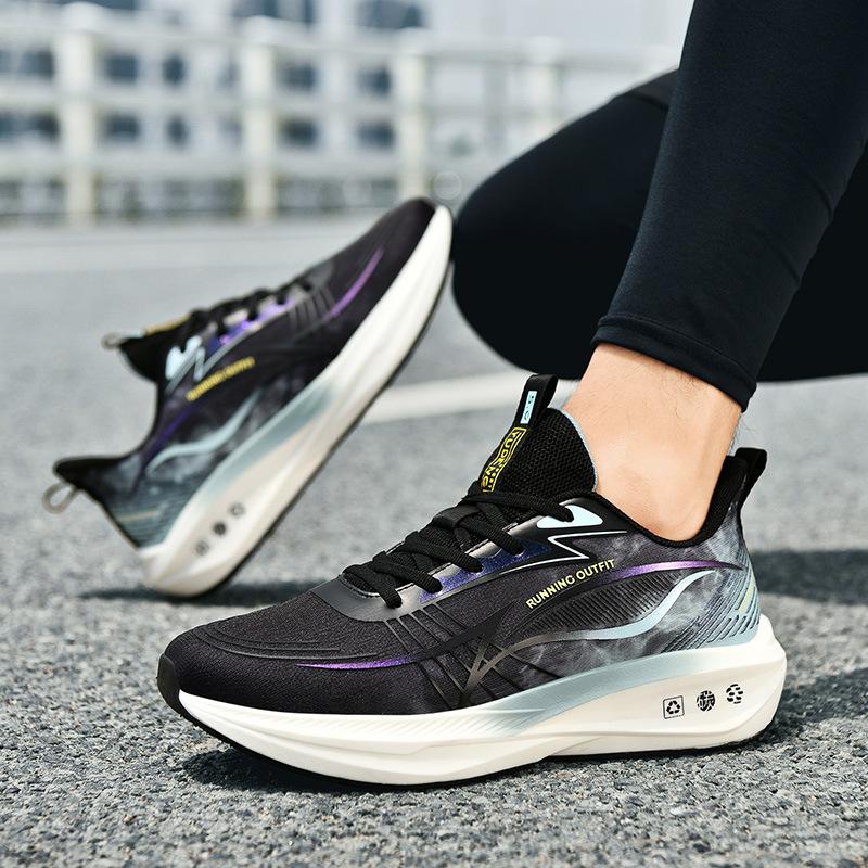 New carbon plate shock absorption lightweight sports shoes men's professional marathon running shoes adolescent students physical test racing