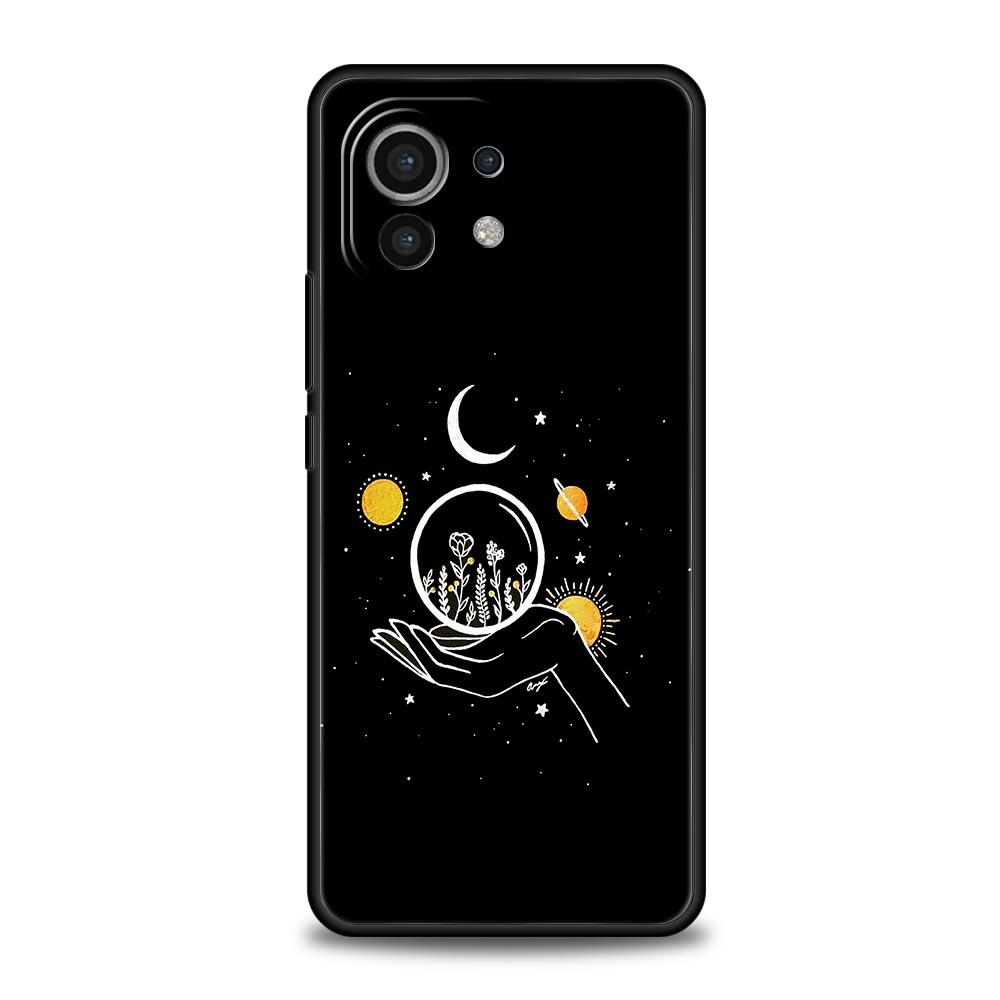 Simplicity Line Art Sun Moon Phone Case For Xiaomi 14 13 12 11 Lite 13T 12T 11T Pro 9T Mi Poco X6 X5 M3 X3 Pro F5 F4 F3 5G Cover