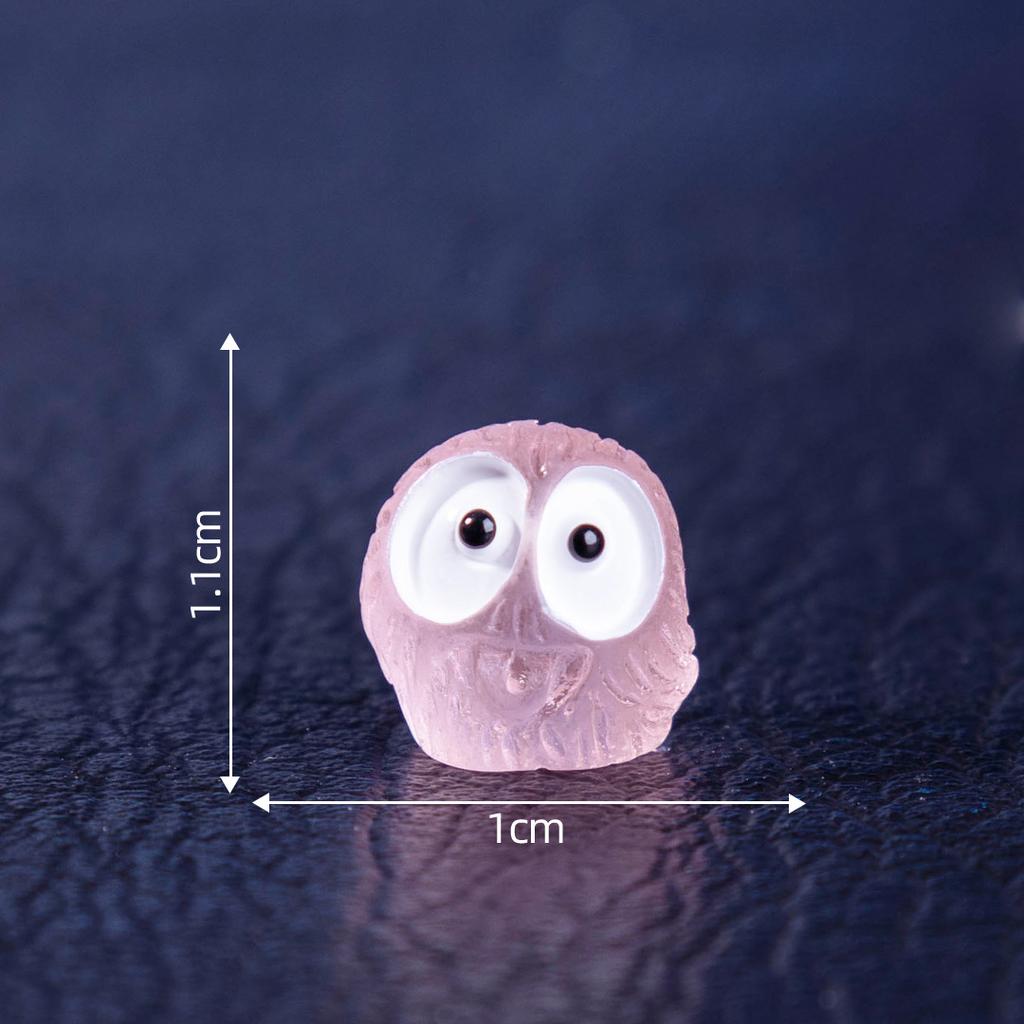 Miniatures Halloween Luminous Black Briquettes Elfs Mini Dust Ball Figure Miniature Figurines Fairy Garden Ornaments Home Decor