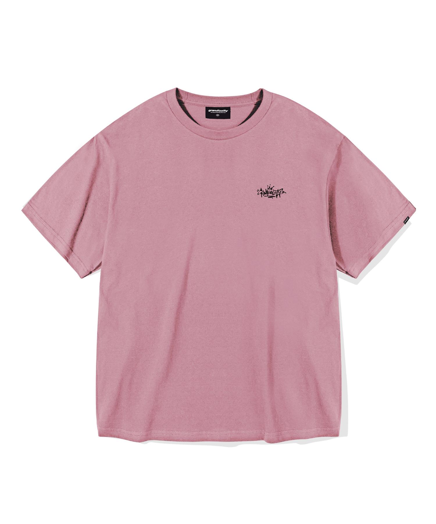 Grandiosity Graffiti Logo Oversized Short Sleeve T-Shirt (Indie Pink) Free