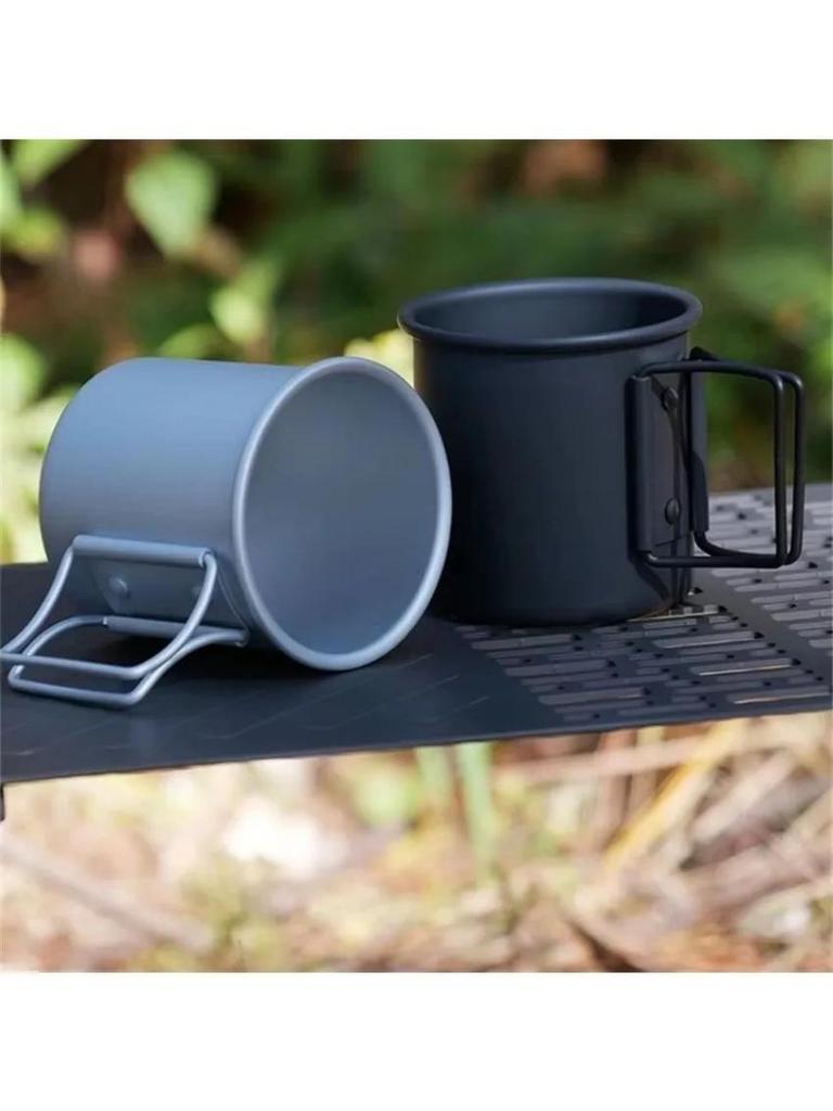 1 Pcs Outdoor Camping Cup With Foldable Handle Portable Ultra-light Aluminum Alloy Mug For Outdoor Hiking New Arrival 300ml