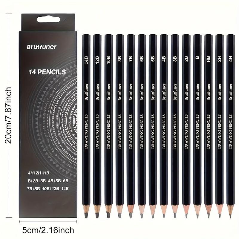 14pcs Professional Sketch Pencil Set 4H-14B Student Sketch Pencils for Art Painting