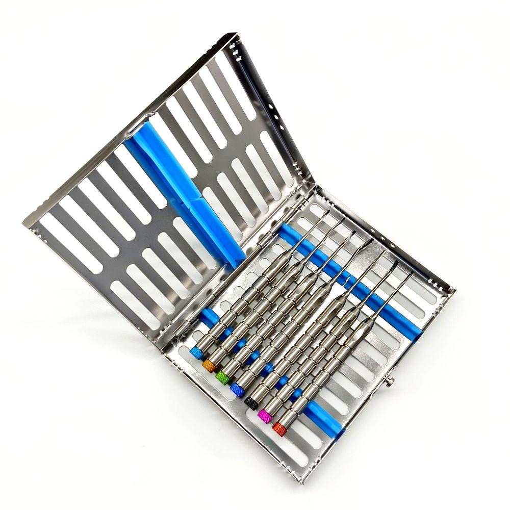 

Зубной имплантат, вывихающий корень зуба, лифт, нож, инструмент для извлечения зубов, лифт, лифт PDL с корпусом из нержавеющей стали 7 pcs mixed set with case