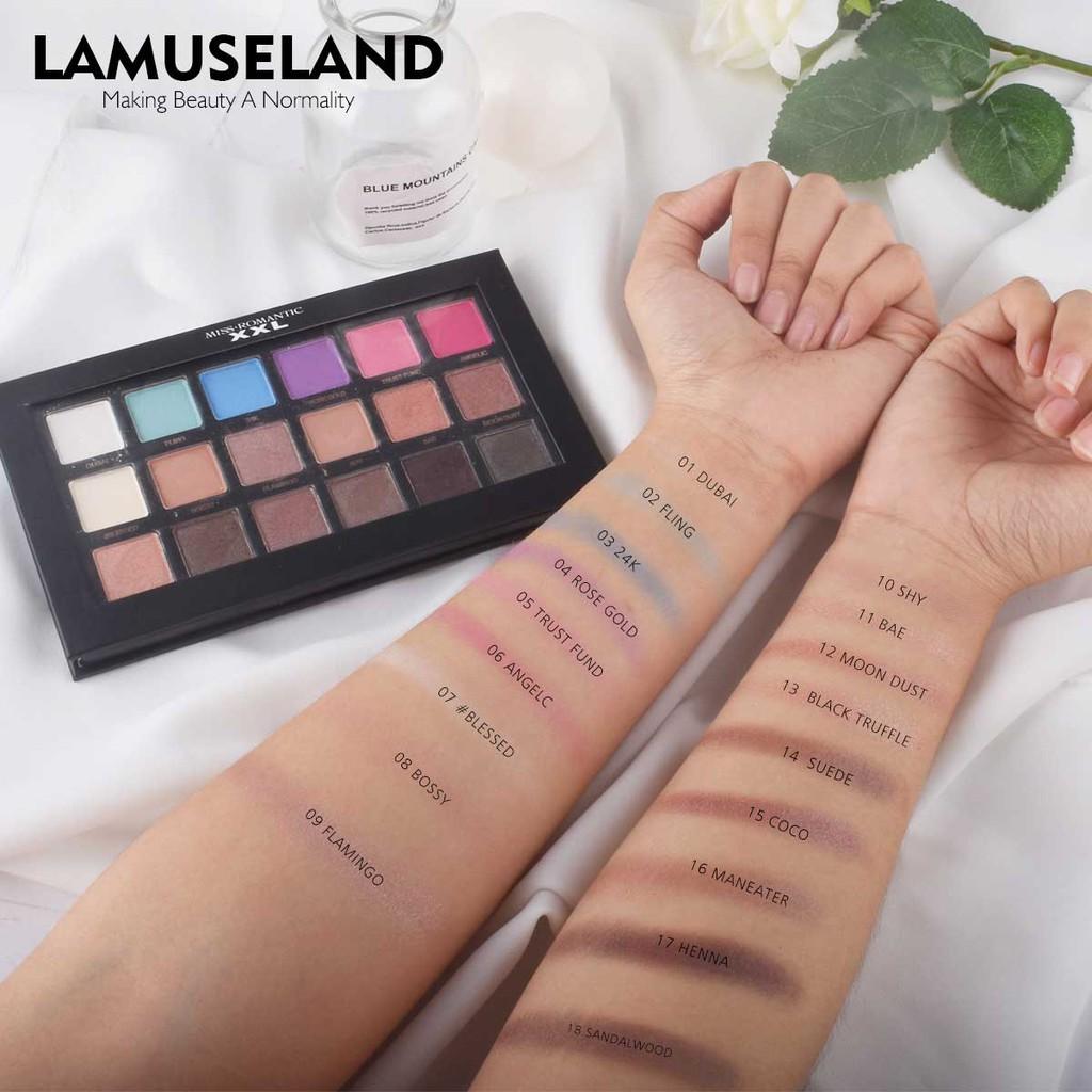 LAMUSELAND Oční stíny Třpytivé Matné Oční stíny Líčení Dlouhotrvající - 18 Barev J0001