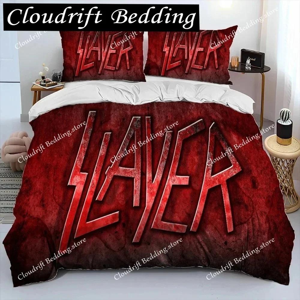 Slayer Heavy Metal Band Musik Bettdecke Bettwäsche-Set, Bettbezug Bett-Set Steppdeckenbezug Kissenbezug, King Queen Size Bettwäsche-Set Geschenk0