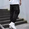 Mens Casual Loose Multiple Pockets Solid Color Cargo Long Pants