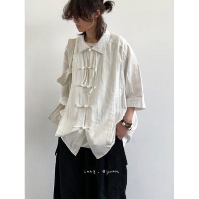 Neues Langarmhemd im chinesischen Stil mit Knopfverschluss für Herren im Frühlings- und Herbstdesign, übergroßes Hemd im Tang-Stil, hochwertiges taoistisches Hanfu-Gewand