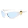 Retro Y2K Style Oval Sunglasses Women Fashion Heart Sports Goggles Popular Cat Eye Sun Glasses