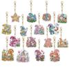 DIY Diamond Painting Keychain Crystal Rhinestone Kit Single Side Full Drill Gem Art Crafts Point Drill Pen Gift Set