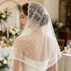 Vintage Style Triangle Scarf Polka Dot Head Scarf Elegant Bridal Veil  Bridal Shoot