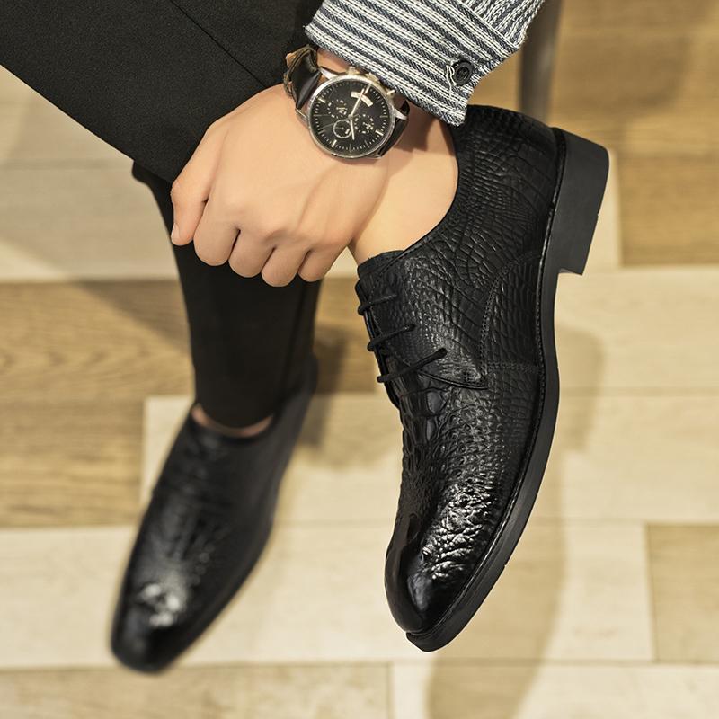 Fashion Business Formal Leather Shoes Men Lace Up Fashion Dress Shoe Outdoor Classic Italian Formal Office Oxford Shoes Men Derby Shoes