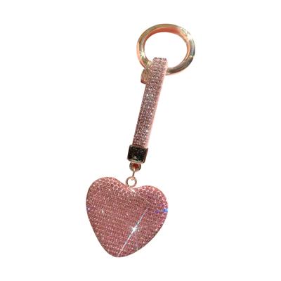 Bling Rhinestone Heart Shape Keychains Glitter Crystal Heart Key Chain Key Rings Bag Charm for