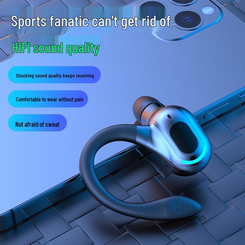 F8 Bluetooth Wireless Earphone - Single Hook for Running & Sports, In-Ear Stereo Sound
