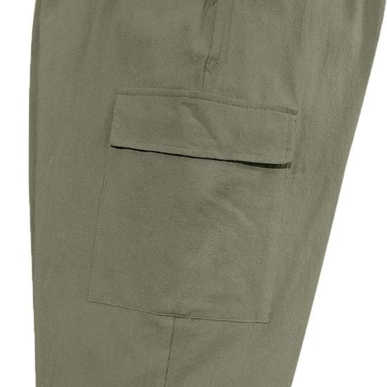 Men Casual Cargo Pants Drawstring Waist Jogger Pants Tapered Loose Fit Trousers with Multiple Pockets for Sports Gym Workout Street Daily Wear