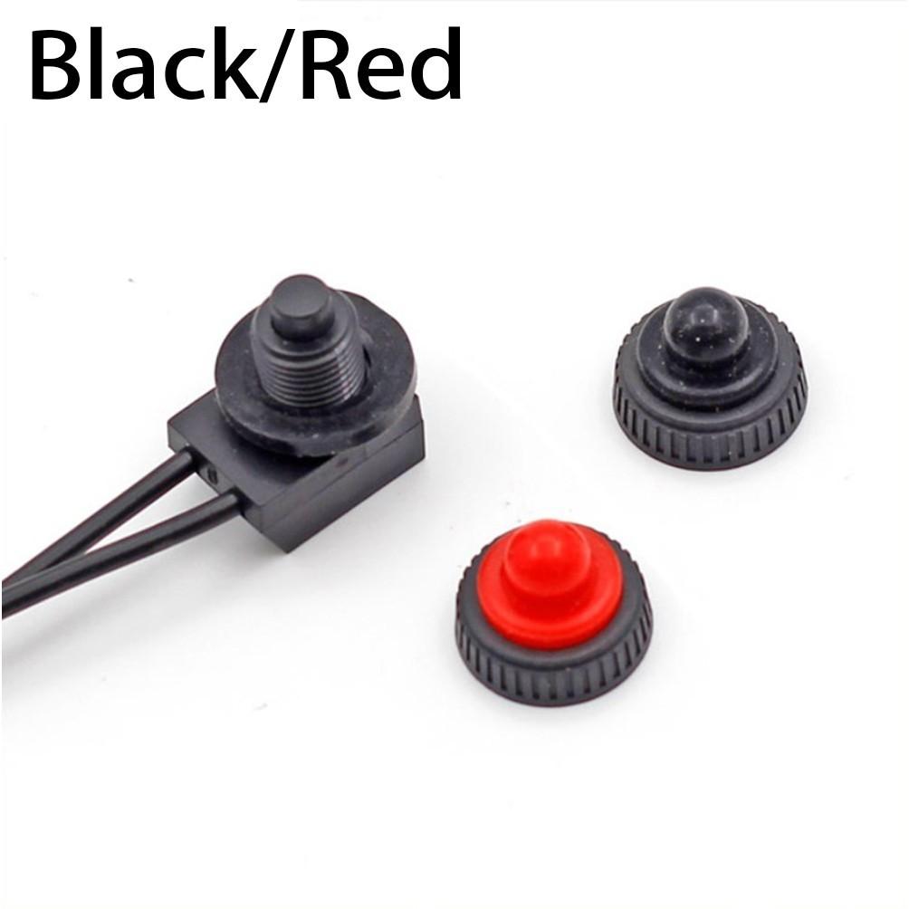12V Waterproof Latching Push Button On-Off Switch With  Wire Black Red