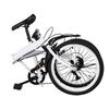 White Folding Bike Foldable City Bike for Adult 20" Commute Bicycle 6Speed Gears For Rugged Roads, Muddy Roads, Grasslands