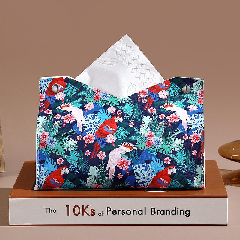 1 ks Obal na papírové utěrky Interiér auta Kožené Malování Stahovací Módní Krabička na kapesníky Úložný box Držák na kapesníky