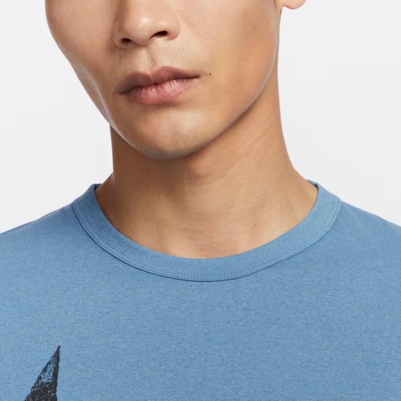 Nike Dri-Fit Uvhyverse Logo Print Outdoor Casual Sports Crew Neck Short Sleeve T-Shirt Men Tops Aegean-Storm-Blue FZ1065-429