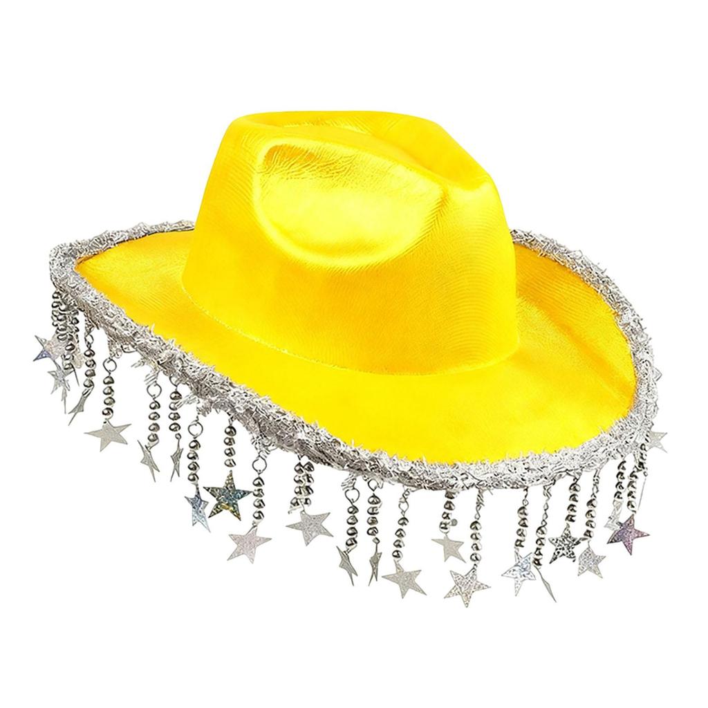 Cowboy Hat Shiny Trendy Headgear Costume Accessories Cowgirl Hat for Music Festival Engagement Outdoor Holiday Stage Performance