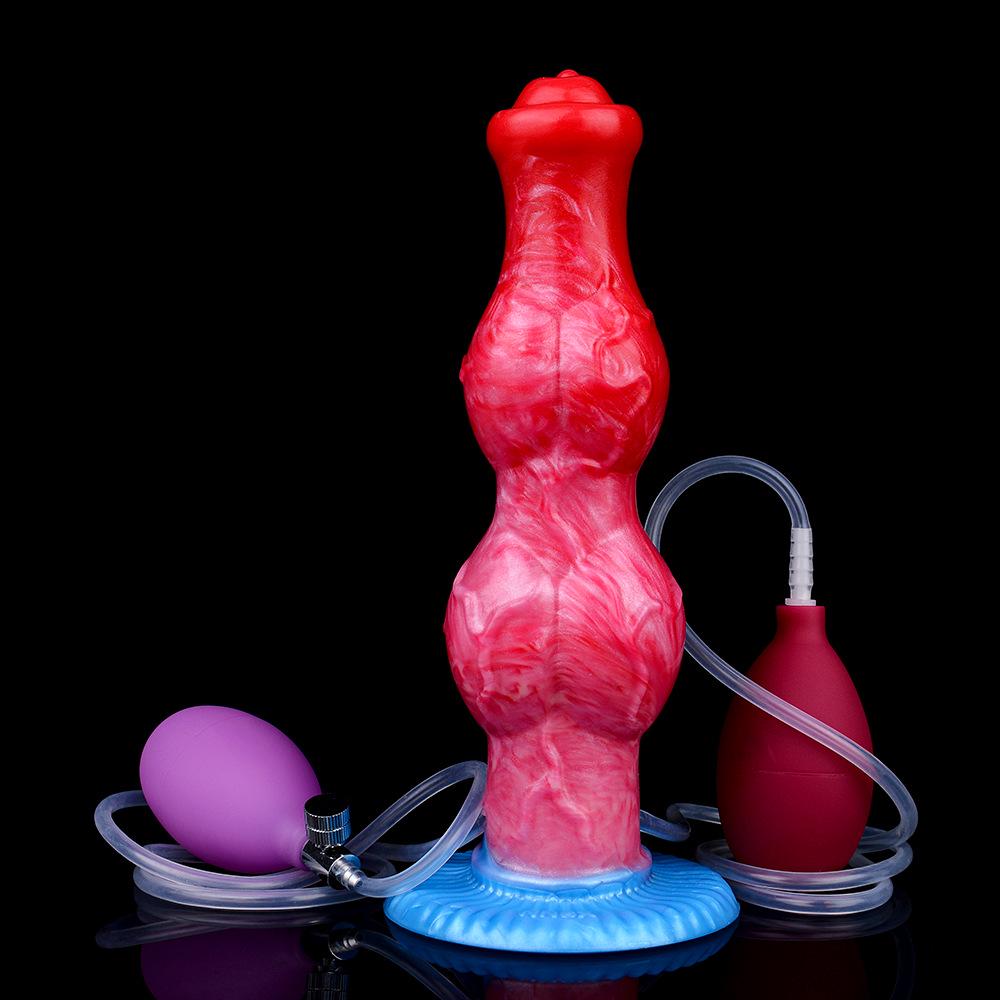 Inflatable Silicone Female Masturbator with Water-Spraying Dildo Simulation