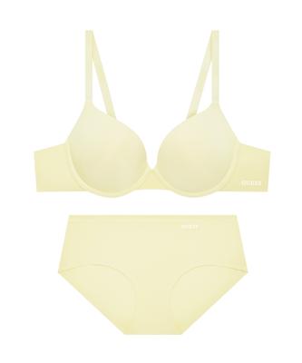 Geseueondeoweeo Fusing Logo Banding Free-Cut Wire Bra & Panty Set - Light Yellow (Type A)