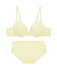 Geseueondeoweeo Fusing Logo Banding Free-Cut Wire Bra & Panty Set - Light Yellow (Type A)