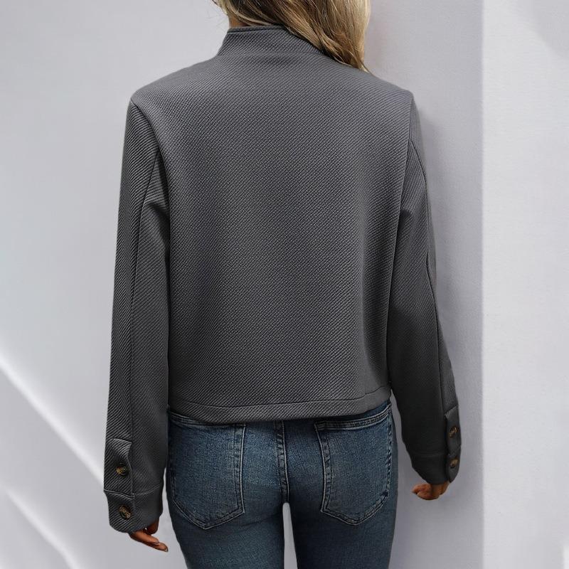 VEZFAA Dámská móda Ležérní Jednobarevný potisk Podzim Zima Dlouhý rukáv Bundy a kabáty s dlouhým rukávem