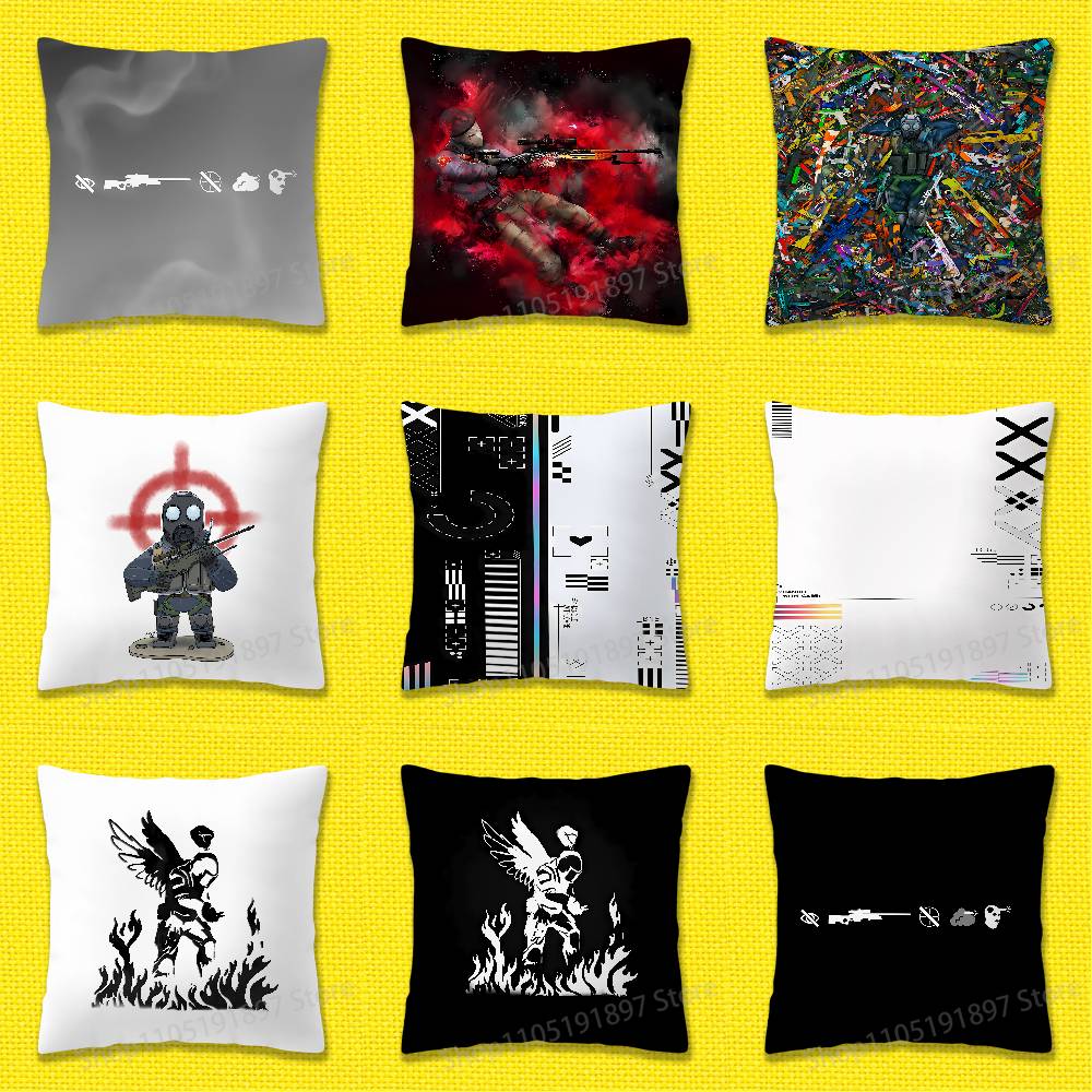 C-CSGO C-CS GO Throw Pillow Case For 45x45cm 40x40cm 55x55cm 50x50cm 30x30cm Square Car Pillowcase Shell