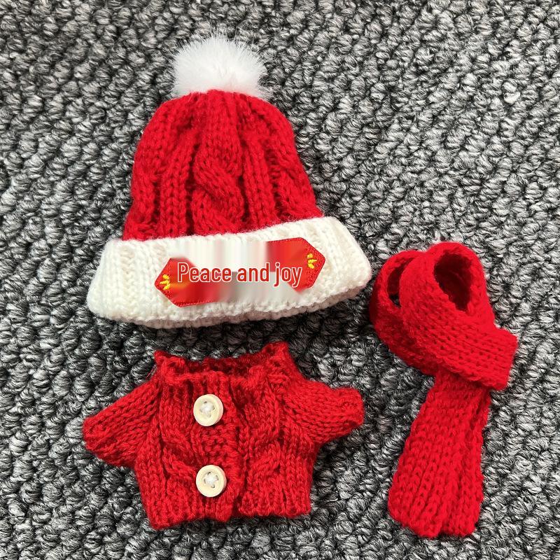 Labubu New Year Doll Outfit: Sweater, Scarf, and Hat Set for 17cm Dolls