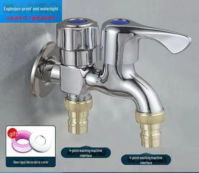 Waschmaschinen-Wasserhahn mit zwei Ausgängen und erweiterter Konstruktion für Wischbecken