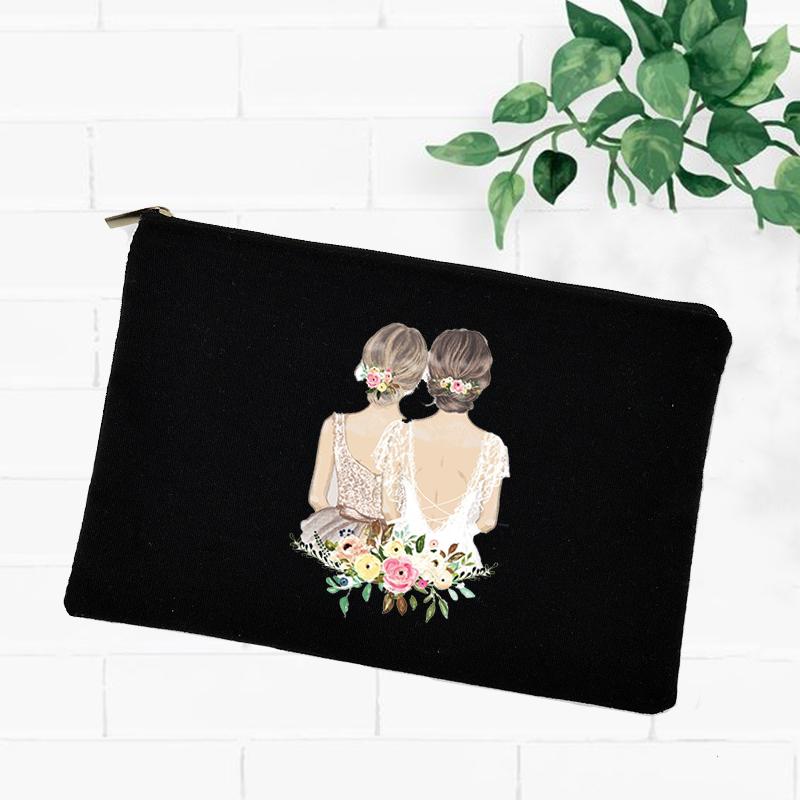 Best Friend Makeup Bag Women Cosmetic Bags Travel Toiletries Organizer Female Storage Make Up Case Purse Wedding Bridesmaid Gift