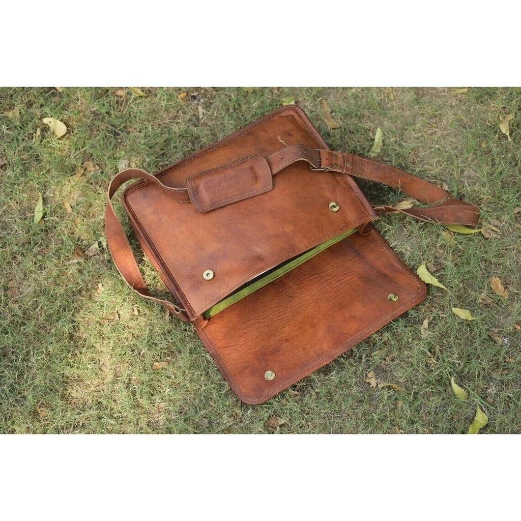 Bag Men Leather Vintage Messenger Satchel Shoulder Laptop Genuine