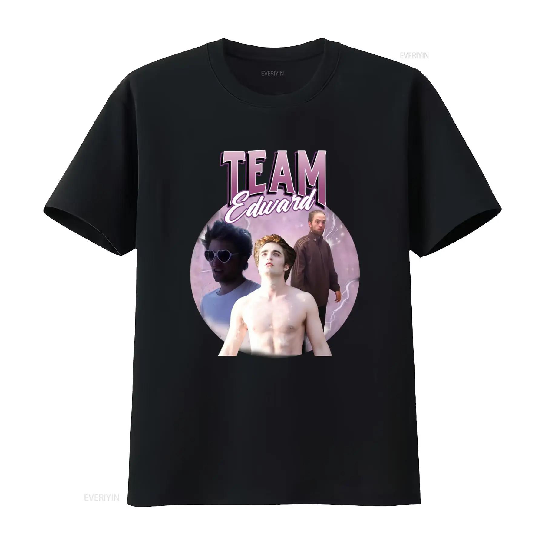 Team Edward Twilight Saga Merch T Shirt Cullen Bootleg Design Funny Cringy Meme Print for Fans vintage Washed designer clothe... S разноцветный